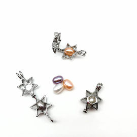 Love Wish Pearl Silver Hexagon Cage Necklace Pendant Can Open Put Bead