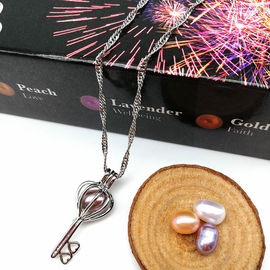 Fashion Real Freshwater Pearl Beads Key Locket Cage Pendant for Necklace Jewelry