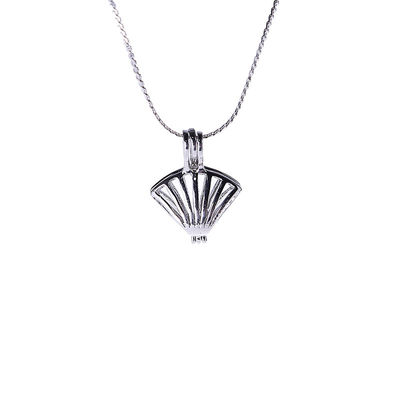 Freshwater Pearl Gift Set With Neckalce And Shell Shape Cage Pendant